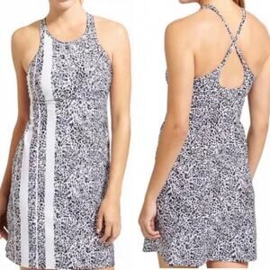 Athleta Black and White Patterned Swim Dress